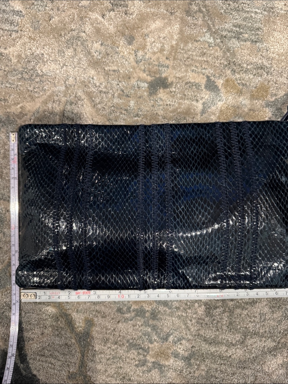 Black Snake-Embossed Clutch Wristlet